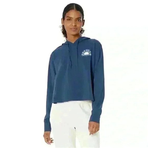 Life is Good Sunset On The Water Women's Boxy Hoodie - Picture 4 of 5